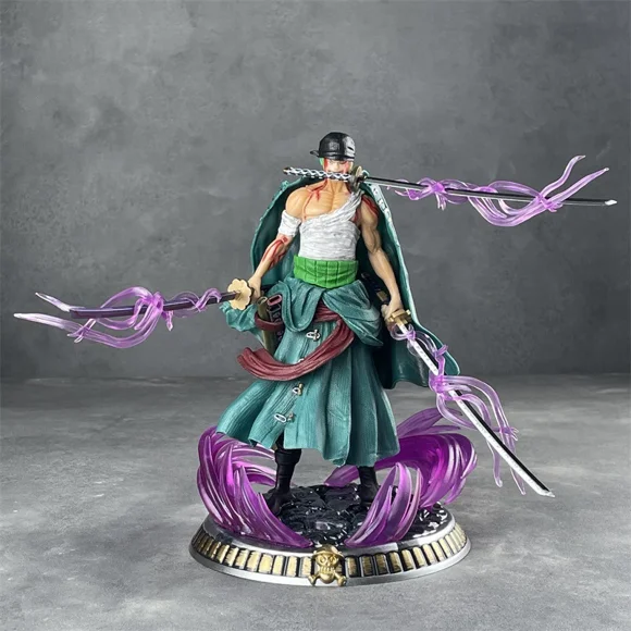 One Piece: Three Sword Style Special Effect Version Small-sized Dreamy Roronoa Zoro Blood-soaked Roronoa Zoro Anime Action Figure Model Desktop Ornament