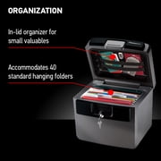 SentrySafe HD4100 Fire/Water Resistant File Document Safe with Key Lock, 0.65 Cu-Ft., Charcoal Gray