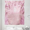 thumbnail image 1 of Tale Tapestry, Medieval Castle Silhouette in the Middle of Flower Botany Fern Surreal Image, Fabric Wall Hanging Decor for Bedroom Living Room Dorm, 5 Sizes, Pale Pink, by Ambesonne, 1 of 1