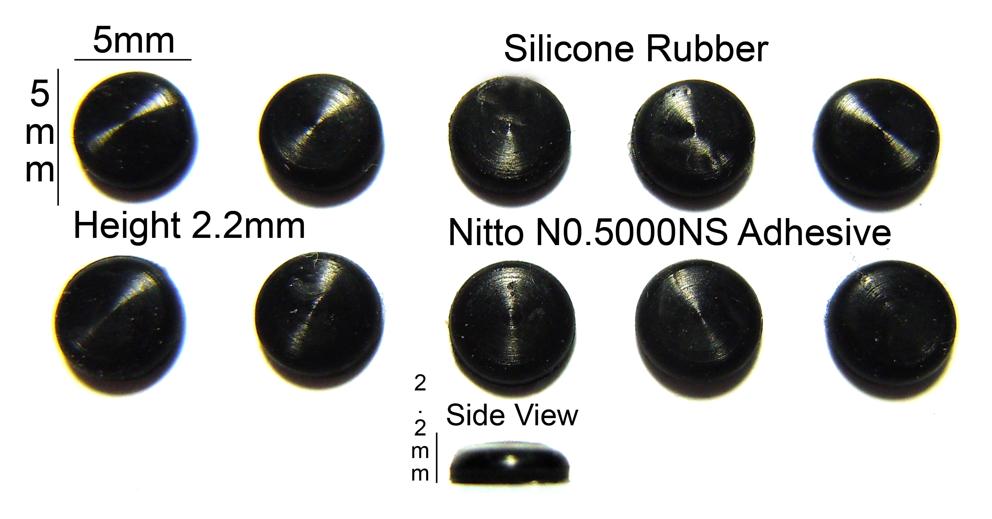 VATH Self Adhesive Silicone Rubber Feet 5mm(L) x 2.2mm(H) 10pcs [RB123