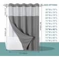 thumbnail image 7 of Grey Long No Hook Waffle Weave Shower Curtain with snap-in Liner Replacement, 230GSM Waterproof Fabric Hotel Shower Curtain Set for Bathroom, Through Mesh Top Window,71Wx80H, 7 of 7
