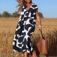 thumbnail image 1 of WILLBEST Vestidos Casuales para Mujer, Vestidos Casuales Bohemios Florales de Verano para Mujer, Cuello En V, Manga Corta, Sueltos, Línea A, Vestido Largo Chica, 1 of 4