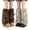Coffee & Khaki, variant on 2 pairs Faux Fur Lace‑Up Leg Warmers for Women Girls, Fluffy Fuzzy Plush Slouch Leg Covers, Y2K Kawaii Winter Wide Leg Boot Cuffs for JK Street Cosplay Party Outfits