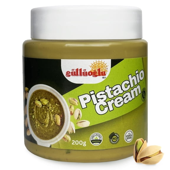 Gulluoglu Pistachio Cream, Pistachio Butter, Best for dubai chocolate, Turkish Premium Pistachios Cream 7 oz, 200 g Perfect Taste For Dubai Chocolate