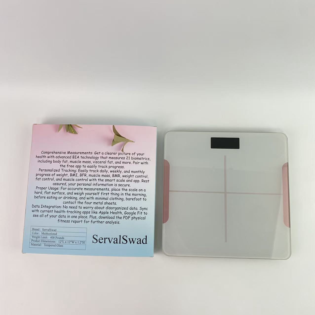 ServalSwad Weighing scales, Digital Bathroom Scale with Backlit LED Display, Highly Accurate & Measures Weight up to 400 lb/180kg, Batteries Included