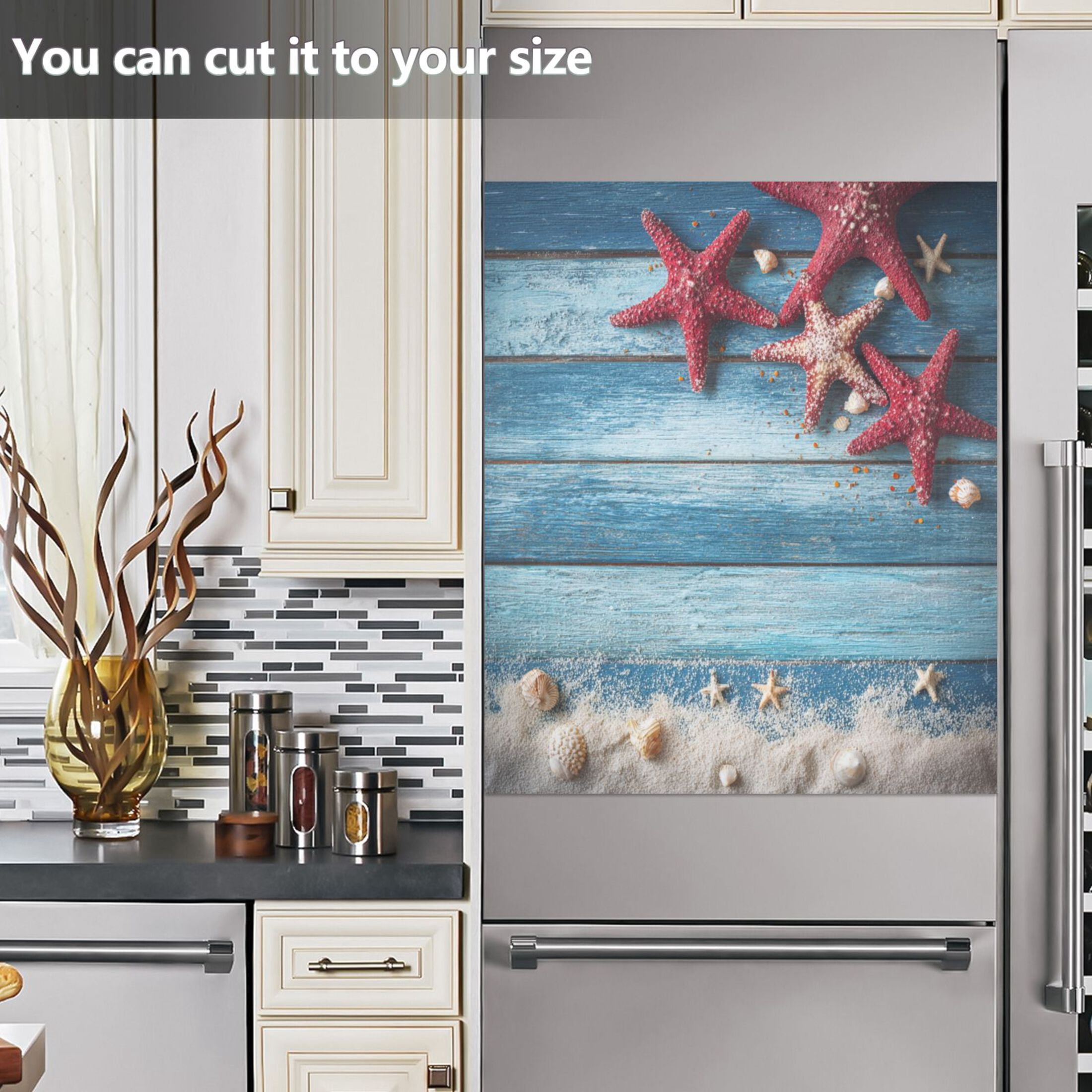 Dishwasher Sticker Magnetic Dishwasher Sticker Magnetic Decorative Sticker Refrigerator Sticker Dishwasher Decorative Stickers Summer Starfish Beach