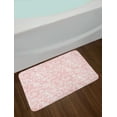 thumbnail image 2 of Oriental Bath Mat, Monochrome Design Repeating Pattern with Floral Hexagonal Lace Grids Motif, Plush Bathroom Decor Mat with Non Slip Backing, 29.5" X 17.5", Blush White, by Ambesonne, 2 of 2