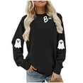 thumbnail image 6 of Jsaierl Womens Halloween Sweatshirts Spooky Pumpkin Ghost Graphic Sweatshirt Soft Crewneck T-shirt Long Sleeve Holiday Pullover Tops Halloween Party Supplies, 6 of 8