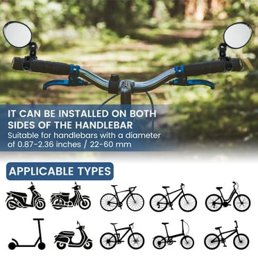 2PCS Bike Mirrors for Handlebars, 360 Degree Adjustable Rotatable Handlebar Mirror Wide Angle Bicycle Mirror Cycling Rear View Mirror for Mountain Road Bike