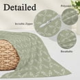 thumbnail image 6 of Sage Green Queen Size Pillow Cover, Pillowcase Protectors with Zipper, Breathable Decorative Throw Pillow Case Cover, Geometric Flower Leaf Diamond Plaid Retro Pillow Shams for Couch Sofa 20x30Inch, 6 of 8