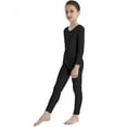 thumbnail image 3 of Aiihoo Girls Gymnastics Leotard Ballet Dance One Piece Jumpsuit Full Length Bodysuit Long Sleeve Zentai Suit Black 5-6, 3 of 6