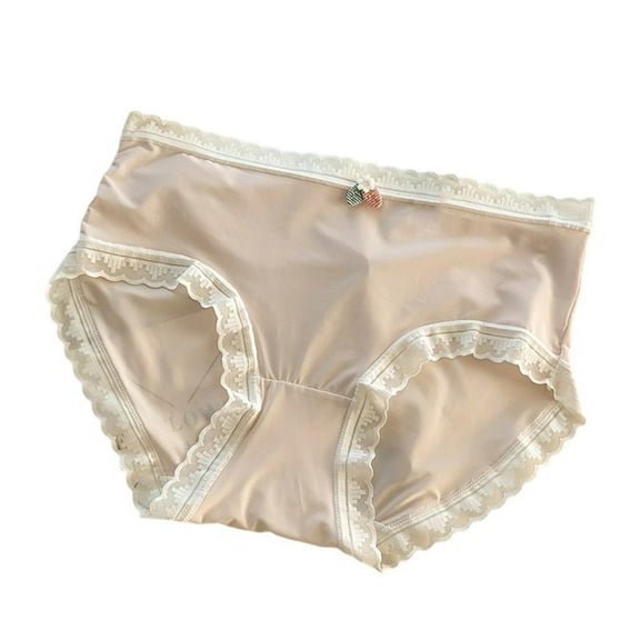 Sunvit-Panties Womens Cotton Bikini Briefs - Breathable Comfortable Everyday Wear, Lace Trim, Purple, Size L - Skin-Friendly Underwear for Home & Work