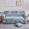 thumbnail image 1 of Elastic Stretchable Sofa Cover with Skirt Washable Furniture Protector Printed Slipcovers with Elastic Bottom for Living Room, 1 of 7