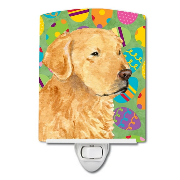 Caroline's Treasures SS4821CNL Golden Retriever Easter Eggtravaganza Ceramic Night Light, 6x4x3", multicolor