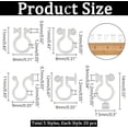 thumbnail image 2 of 1box 100pcs 5 styles Plastic Clip-on Earring Findings for Non-pierced Ears Clear 11~14x7.5~9x1.2mm 20pcs/style, 2 of 6