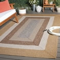 thumbnail image 4 of SAFAVIEH Braided Kent Geometric Machine Washable Reversible Area Rug, Brown/Light Brown, 3' x 5' Oval, 4 of 18