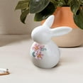 thumbnail image 6 of flameer Desktop Decoration Bunny Figurine Collectible Ceramic Rabbit Sculpture,Animal E, 6 of 7
