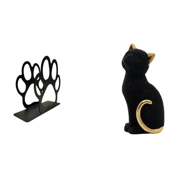 Servilletero De Hierro Con Estatua De Gato, Porta Billetes Multiusos, Figura Decorativa, Adorable Huella De Perro De Resina, Adorno De Escritorio Coleccionable, Decoración Para El Hogar,
