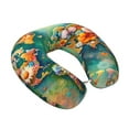thumbnail image 2 of KLL Colorful World Map Pattern Memory Foam Cervical Neck Pillow Versatile U-Shaped Pillows for Home/Office/Camping/Travelling/Soft Washable Cover, 2 of 8