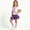 Purple, variant on BRGZLK Back to School Outfits for Girls Summer Cute Solid Color Crewneck Short Sleeve T-Shirt and Paperbag Skirt & Plain Shawl & Socks Comfortable Breathable 4 Piece Sets Green 5-6 Years