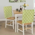 thumbnail image 5 of Green Plaid Chair Back Covers Set of 1, Retro Country Moroccan National Geometrical Plaid Stretch Dining Chair Back Slipcovers Removable Seat Cover for Kitchen Restaurant Hotel Cafe, 5 of 9