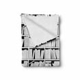 thumbnail image 2 of Library Soft Flannel Fleece Blanket, Education Themed Monochrome Graphic of Bookshelves with Lots of Books, Cozy Plush for Indoor and Outdoor Use, 50" x 70", Charcoal Grey and White, by Ambesonne, 2 of 6