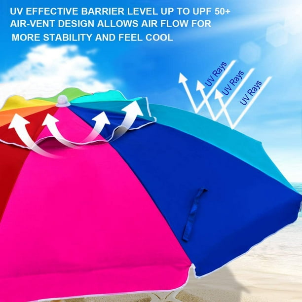 Outsunny Arc. 6ft Beach Umbrella w/ Tilt Sistem Vent Carry Bag Red