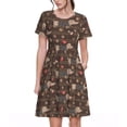 thumbnail image 1 of Easygdp Dachshund Dog Puppy para Vestido Transpirable de Mujer, Vestido Suelto de Manga Corta con Pliegues y Bolsillos para el Verano, 1 of 6