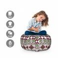 thumbnail image 2 of Retro Storage Toy Bag Chair, Illustration of Ukrainian Pattern Ornament Traditional Borders and Slovenian, Stuffed Animal Organizer Washable Bag, Small Size, Multicolor, by Ambesonne, 2 of 3