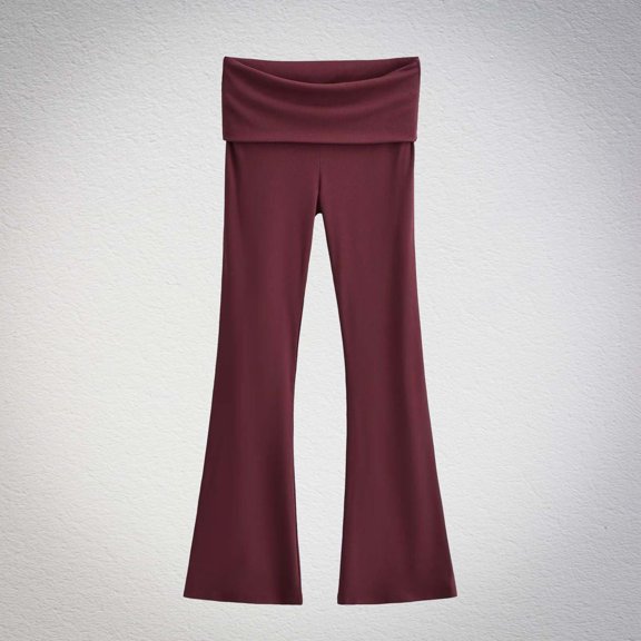 SELONE Bootcut Yoga Pants with Pockets Plus Size Workout Pants Modal Elastic Waist Full Length Loose Curvy Casual Long Flare Workout Pants for Work out Solid Lightweight Red L Breathable Gym Clothes