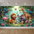 thumbnail image 2 of Colorful Animal Banner Jungle Theme Kids Party Decoration for Baby Shower Birthday Event, 2 of 8