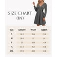 thumbnail image 5 of NJWS Women Long Sleeve V Neck Sweater Dress Knee Length A Line Ribbed Button Dresses Winter Fall Casual Wedding Guest Dress, 5 of 5