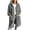 Gray1, variant on Long Hooded Fleece Cardigan for Women Button Front Drawstring Hood Patch Pockets Oversized Outerwear Sky Blue Jackets for Women