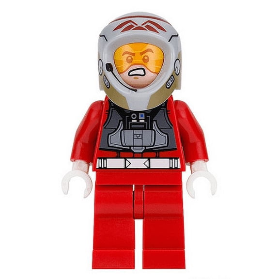 Lego Minifigure New Rebel Pilot A-wing (Open Helmet, Red Jumpsuit)