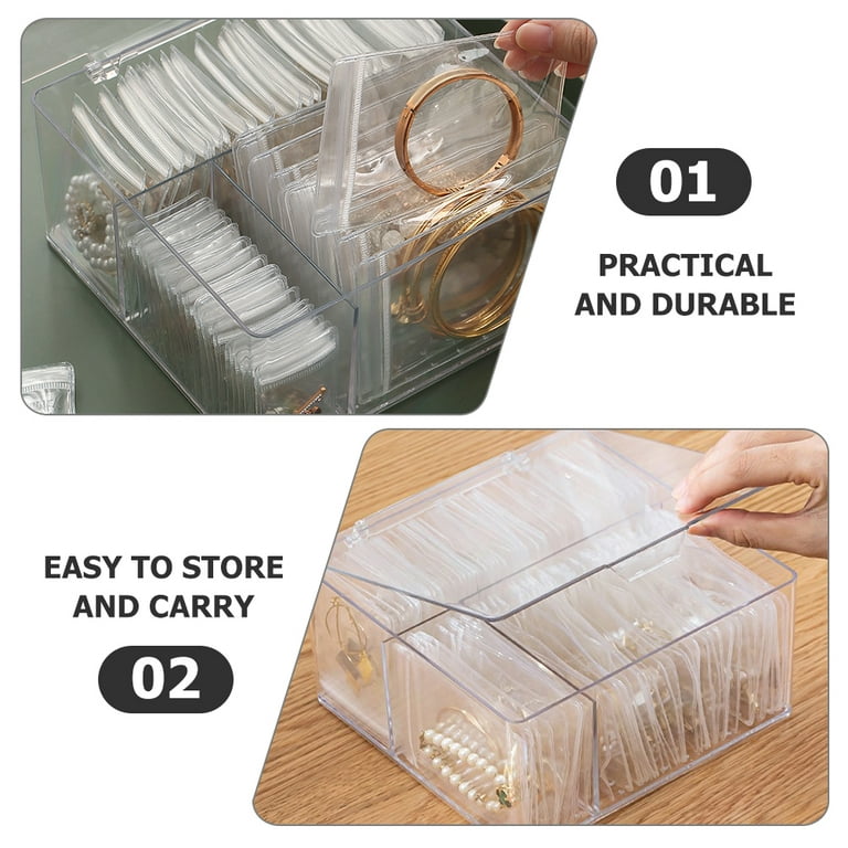 1 Set of Jewelry Anti-oxidation Storage Bags Small Jewelry Clear Bag  Jewelry Compartment Box 