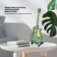 thumbnail image 4 of Modelo De Guitarra De Casa De Muñecas, Decoración Divertida Verde De Madera Exquisito Modelo De Guitarra En Miniatura Simulada Con Estuche Para Aficionados Para Sala De Música, 4 of 7