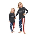 thumbnail image 4 of 250 Anniversary Usa Family Pajamas Matching Sets, USA Patriotic Black Red Halloween Family Pajamas Soft Long Sleeve Sleepwear for Men and Women, 4 of 5