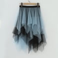 thumbnail image 4 of vigerkar Women Mesh Midi Skirt Multilayer Pleated High Waist Lace Ballet Prom Party Tulle Tutu A-line Long Skirts Blue, One Size, 4 of 5