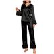 thumbnail image 1 of Pajama de Manga Larga para Mujer Turndown Collar Ropa de Casa Sexy Blusa Pantalones Conjunto de Sueño, 1 of 6