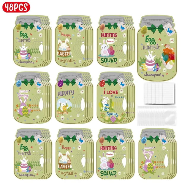 Agiufgs Easter Bottle-Shaped Greeting Cards with Interactive Window, 3.4 x 5.8 Inch Festive Coated Paper Gift Holder for Candy, Egg Hunts, Classroom Exchanges