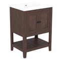 thumbnail image 6 of Modern Freestanding Bathroom Vanity | Open Shelf and Cabinet for Storage | Solid Wood and Stainless - Steel Hardware | Long - lasting in Humid Bathrooms, 6 of 7