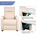 thumbnail image 3 of Walnew Single Recliner Thick Padded Push Back Recliner with Faux Leather, Beige, 3 of 7