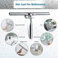 thumbnail image 3 of Shower Shelf and Storage, Stainless Steel Glass Shower Squeegee, Shower Wiper 26cm with Hook without Drilling, Squeegee for Bathroom, Mirror, Glass Cl, 3 of 5