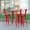 Brown Top/Red Frame, variant on Emma + Oliver Indoor/Outdoor Bar Top Table, 31.5" Square All Weather Brown Poly Resin Top with Red Steel base