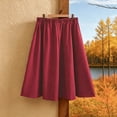 thumbnail image 6 of Qulqfy Womens Summer Maxi A-Line Long Skirts Layered Flowy Ruched Plus Size Wine Skirts for Women 5XL, 6 of 6
