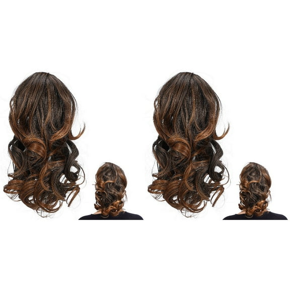 2 PCS Ponytail Wig Curly Human Hair Braids Wigs Braided Woman