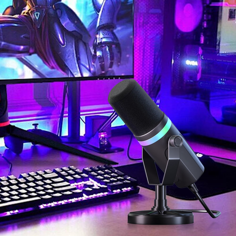 HUISZJ Competitive Microphone, Dynamic Computer Microphone PC Computer Gaming, Dynamic Gaming Microphone for Studio Recording