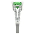 thumbnail image 3 of 2.44ct princess cut green Zircon 18k white gold Bridal Wedding Engagement Promise Anniversary Ring for Women size 8, 3 of 7