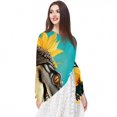 thumbnail image 5 of Crocodile Starry Sky Sunflower Elegant Chiffon Yarn Translucent Silk Scarf 180x73 - Light Breathable Wrap for Women - Fashion Accessories, 5 of 6