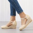 thumbnail image 2 of CAICJ98 Women Shoes Ladies Summer Fashion Flat Heel Simple Open Toe With Drill Non Slip Comfortable Square Head Outdoor Slippers,Beige, 2 of 5